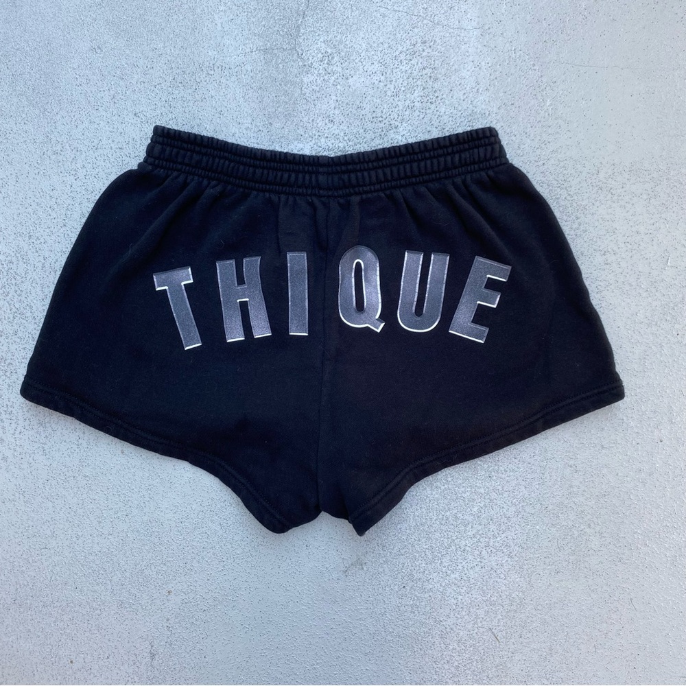 Beyoncé Merch 2023 TOUR MRW 2023 THIQUE Black Shorts